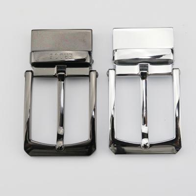 China Pin Buckle Brushed 3.5CM Zinc Alloy Metal Belt Pin Buckle Custom Zinc Alloy Reversible Revolving Belt Buckle OEM for sale