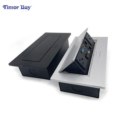 China Easy Installation Pop Up Desktop Power Outlet Multimedia Hidden Desktop Pop Up Power Outlet for sale