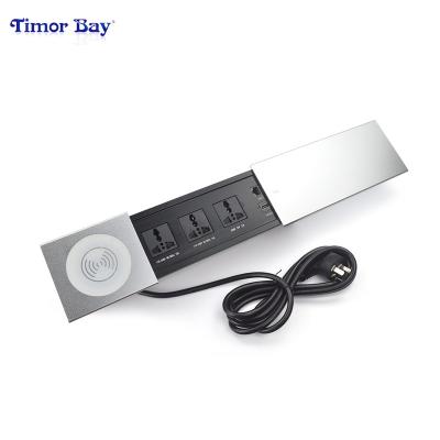 China Easy Installation Power Socket Smart Sliding Wireless Power Socket With USB Desktop Sliding Power Socket for sale