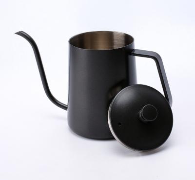 China New Product Durable Stainless Stainless Coating 600ml Drip Tea Hand Goose Neck Kettle Offices Pour Over Coffee Pot for sale