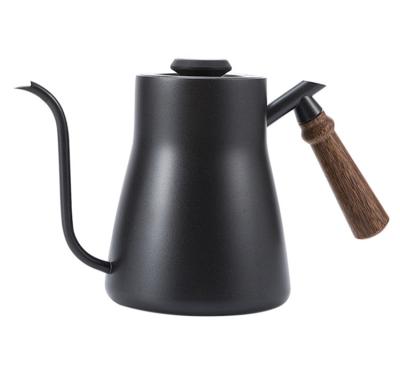 China Sustainable Household 850ml Ear Coffee Kettle Stainless Steel Drip Hanging Coffee Pot With Thermometer for sale