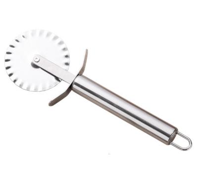 China Viable high quality kitchen tool stainless steel wheel blade pizza roll baking cutter with handle for sale