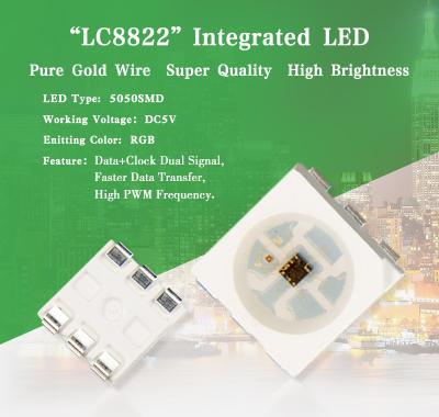 China DC5V Digital RGB Chip for Program Control LED Lighting Products LC8822 Smart LED for sale