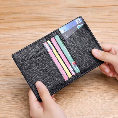 China Rfid Blocking Genuine Leather Business Id License Card Holders Unisex Card Holder Wallets for sale