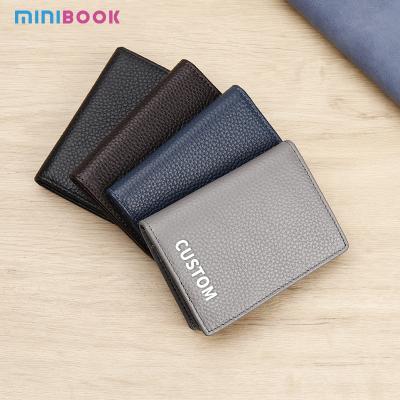 China Custom Logo Avaliable Leather Bifold Wallet Slim Wallet Bifold Card Holder OEM/ODM for sale