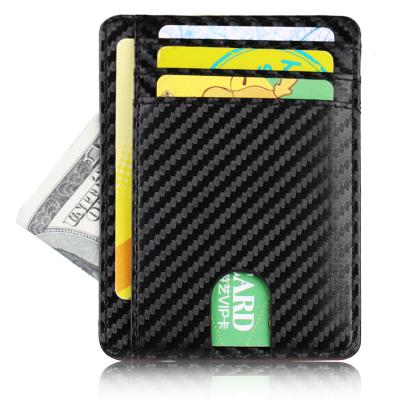 China 2024 Mens Pu Leather Credit Card Holder Rfid Blocking Wallet Slim Card Holder Solid Color for sale