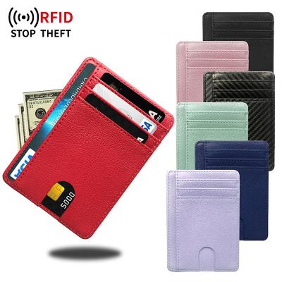 China MN-2301 Custom RFID Card Sleeves for Slim Front Pocket Wallet and Solid Color Pattern for sale