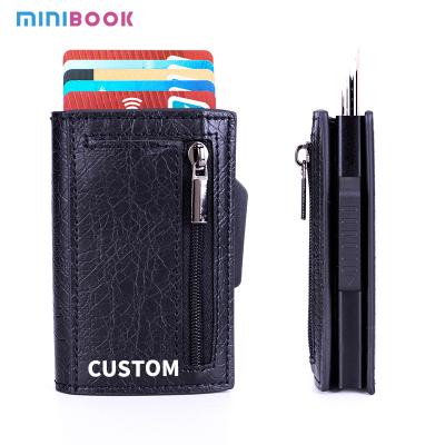 China Men's Carbon Fiber Rfid Blocking Magnetic Card Holder Wallet with Fashion Coin Pocket for sale