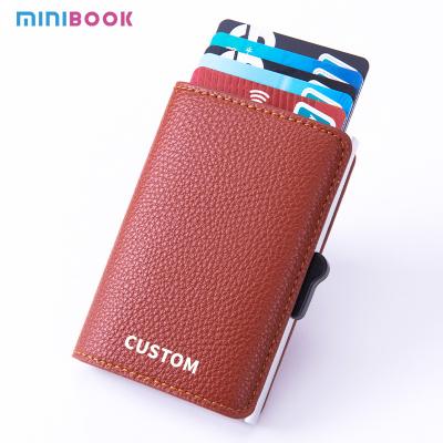 China Stylish Fashion RFID Blocking PU Leather Minimalist Wallet with Customized Color for sale