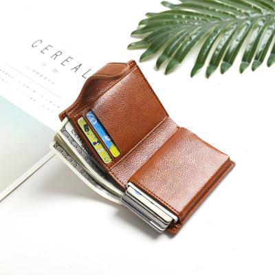 China None Pattern Type Pop Up Wallet Card Holder with RFID Blocking and Aluminium Metal Case for sale