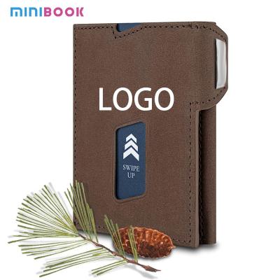 China OEM/ODM Rfid Blocking Slim Wallet Card Case Credit Card Holder For Men PU Trifold Wallet for sale