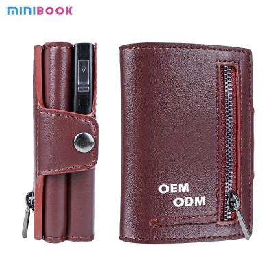 China RFID Credit Card Holder Wallet with Aluminium Leather and Pop up Feature in PU Leather for sale