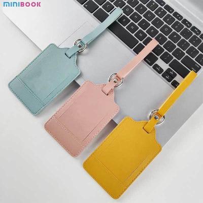 China Luggage Tag And Passport Holder Set Customized Real Pu Leather Travel Name Id Address Tag for sale