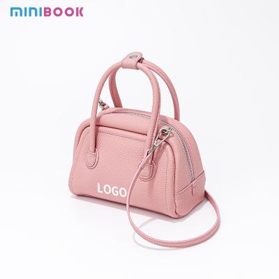 China Korea Fashion Ladies Handbags Cowhide Leather Mini Boston Luxury Handbags For Women for sale