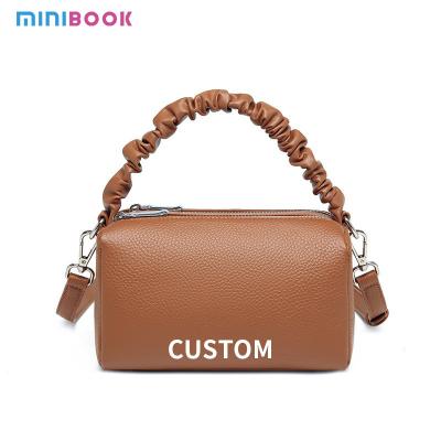 China Women's Daily Life Luxury Tote Bag Genuine Cow Leather Double Zipper Shoulder Bag for sale