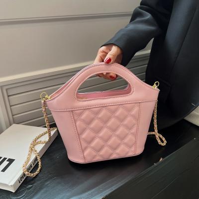 China Mini Bucket Bag Purses PU Leather Small Handbag for Women Single Shoulder Ladies Hand Bags for sale