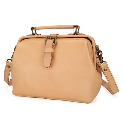 China Retro Genuine Leather Top Layer Vegetable Tanned Cowhide Sen Series Ins Crossbody Bag for sale