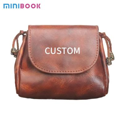 China Portable Hand-rubbed Vegetable-tanned Leather Coin Purse for Women Retro Chinese-style for sale