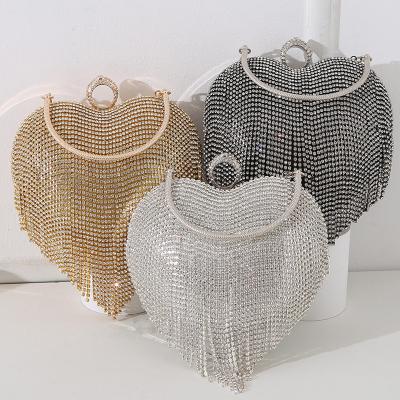 China Daily Life Tassel Diamond Lady Shoulder Bag Crystal Evening Bag For Wedding Clutch Bag for sale