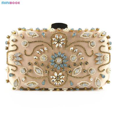 Chine Messenger Luxury Rhinestone Women Shoulder Clutch Bag with Diamond Pearls Beads OEM/ODM à vendre