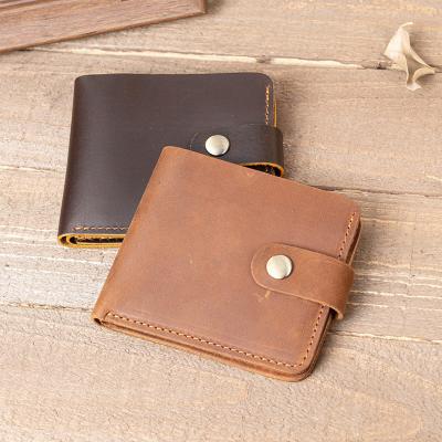 China Bolsa de Moedas Slim Bifold do Homem Carteira em Couro Original Vintage Couro de Cavalo Louco à venda