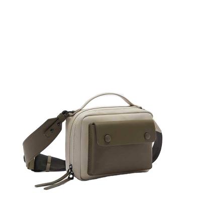 China Men's Sports Waist Bag Multifunctional Outdoor Travel PU Leather Messenger Bag for Riding for sale