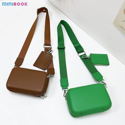 China Custom Logo Men's Leather Sling Bag PU Leather Square Box Shape Purses Stylish Design for sale