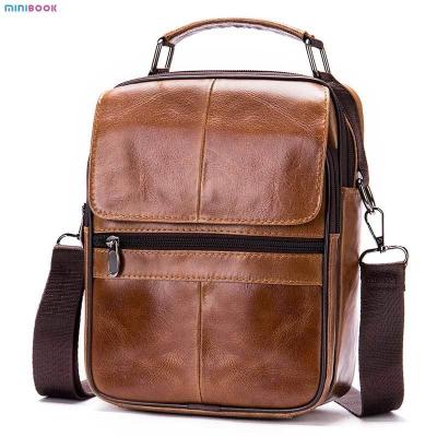 China Echtes Leder für Männer Kleine Klappe Top-Handtaschen Crossbody Tasche für Schulter Messenger zu verkaufen