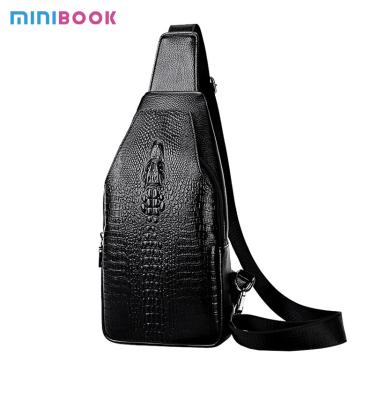 Chine Sac à poitrine crossbody de mode pour hommes avec motif alligator et matériau en cuir PU à vendre