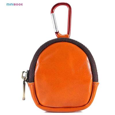 China Unisex tägliches Leben Echtleder Mini-Ohrhörer Shell Schlüsselkette mit Carabiner Haken zu verkaufen