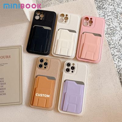 China Caixas de telefone de couro PU para iphone 11 pro max 11 12 13 14 15 e com suporte à venda