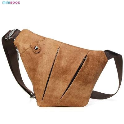 중국 None Pattern Type Genuine Leather Minibook Crazy Horse Leather Messenger Bag for Man 판매용