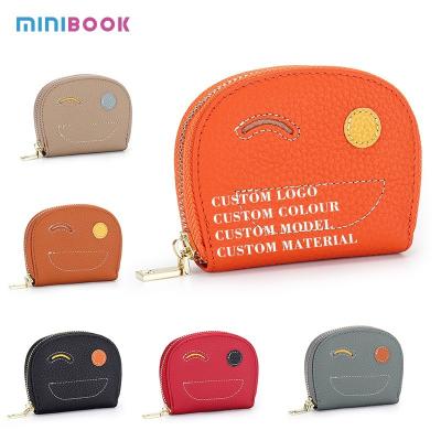 China Zipper Hasp Closure Women's Ultra-thin Genuine Leather Keychain Pouch from Minibook à venda