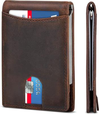 China 15-25 Days Delivery Time Men's Genuine Leather RFID Blocking Wallet with Money Clip for sale