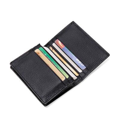 China Open Closure Genuine Leather Credit Card Wallet for 2024 Product Business Namecard Holder for sale