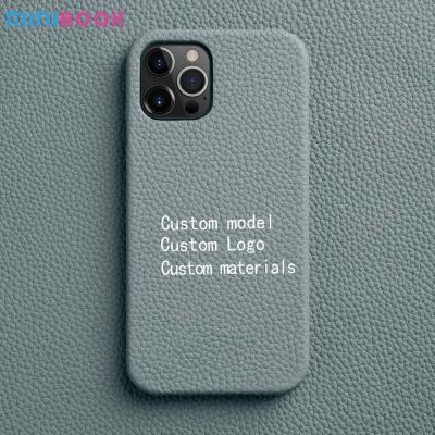 China Luxury Leather Genuine Pebble Leather Phone Case for iPhone 14 Pro Max and Samsung for sale