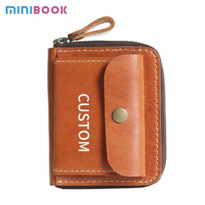 China Advantage Low MOQ Mix Models Genuine Leather Wallet for Men's Retro Handmade Short Wallet for sale