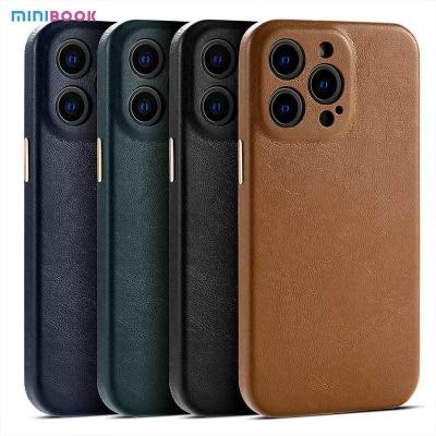 China Compatibele schokbestendige lensbescherming PU leer behuizing voor iPhone 11/12/13/14 Pro Max Te koop