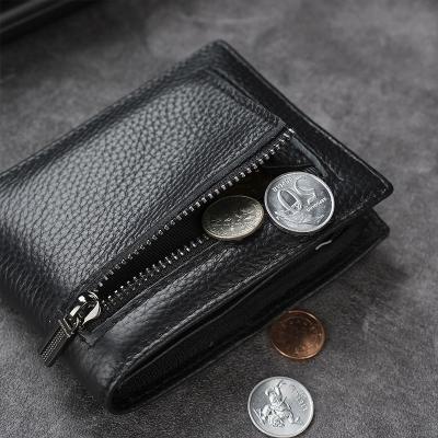 China Men's Genuine Leather Wallet Ultra-Thin Anti-Theft Brush Wallet for Business Advantage for sale