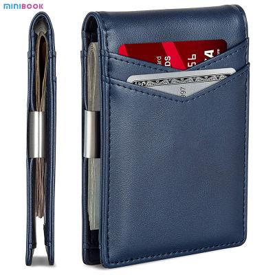 China Vida Diária Custom Front Pocket Wallets Rfid Bloqueio Bifold Couro Dinheiro Clip Homem Wallet à venda