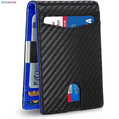 China Anti-RFID Protected Slim Metal Money Clip Designer Wallet for Men in Genuine Leather for sale