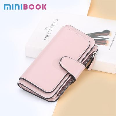 China Long Designer Wallets for Women Custom Logo 2023 Luxury Minimalist PU Leather RFID for sale