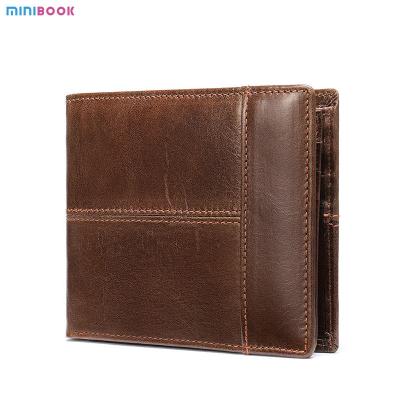 Chine Porte-monnaie RFID en cuir authentique pour homme Porte-monnaie minimaliste Crazy Horse Porteur de carte de crédit Slim à vendre