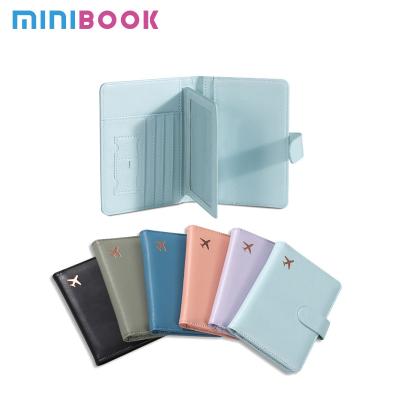 China PU Passport Cover Holder Flip Wallet RFID Block Leather Card Case for Family Vacation for sale