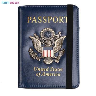 中国 2023 USA Eco Rfid Passport Case Cover Holder Document Organizer Wallet for Vintage PU 販売のため