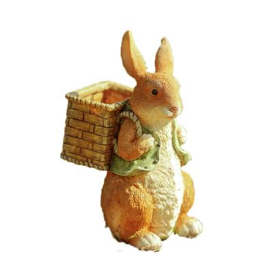 China Morden Rabbit Ornaments Resin Decor Ornaments Garden Decoration Animals Decor for sale