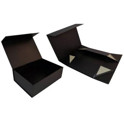 China Custom Recycled Materials Black Matt Lamination Paper Folding Gift Box With Your Logo for sale