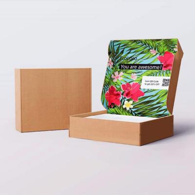 China Recycled Materials Custom Logo Printed Folding Kraft Paper Box Luxury Corrugated Packaging Cardboard Mailer Mailing Boxes for sale