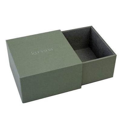 China Custom Recycled Paper Gift Shoe Packaging Materials Cardboard Black Sliding Drawer Box for sale