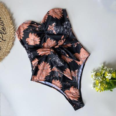 China Custom Triangle Printed Neoprene Breathable Recycled Fabric Bikini for sale